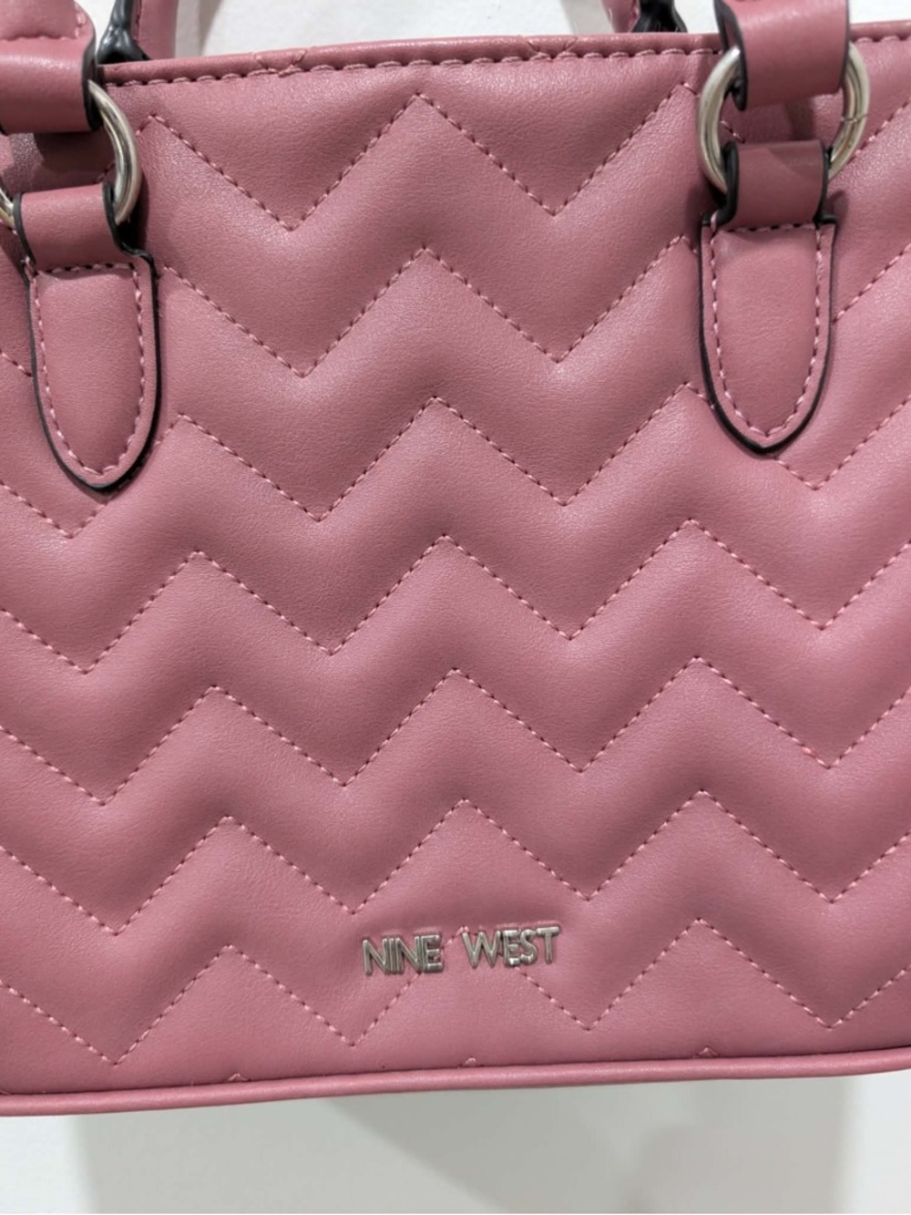 Nine West Pink Quilted Mini Satchel with Chain Strap - Picture 2 of 5